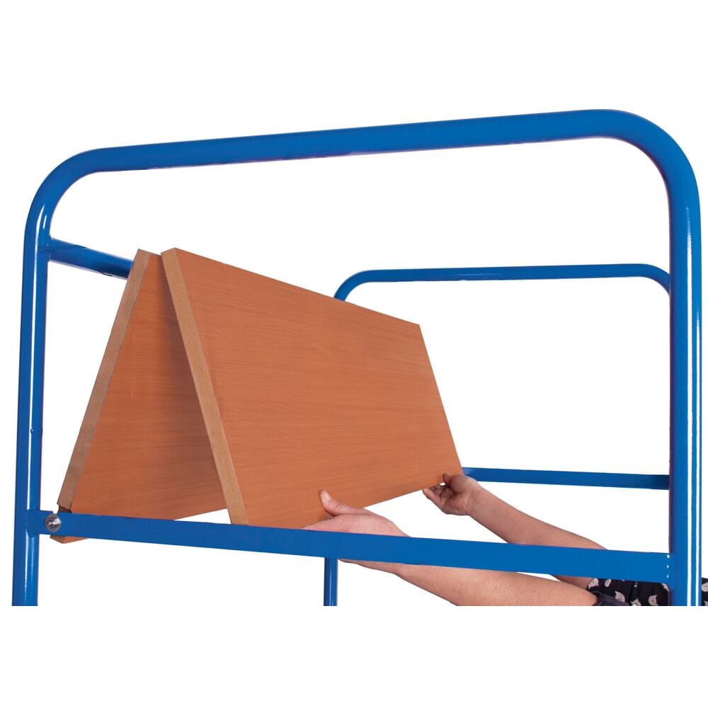 N° de l'image du produit 3 : VARIOfit® Etagenwagen, hochklappbare Etagenböden, 2 Wände, HxBxT 1890 mm x 1200 mm x 700 mm, enzianblau