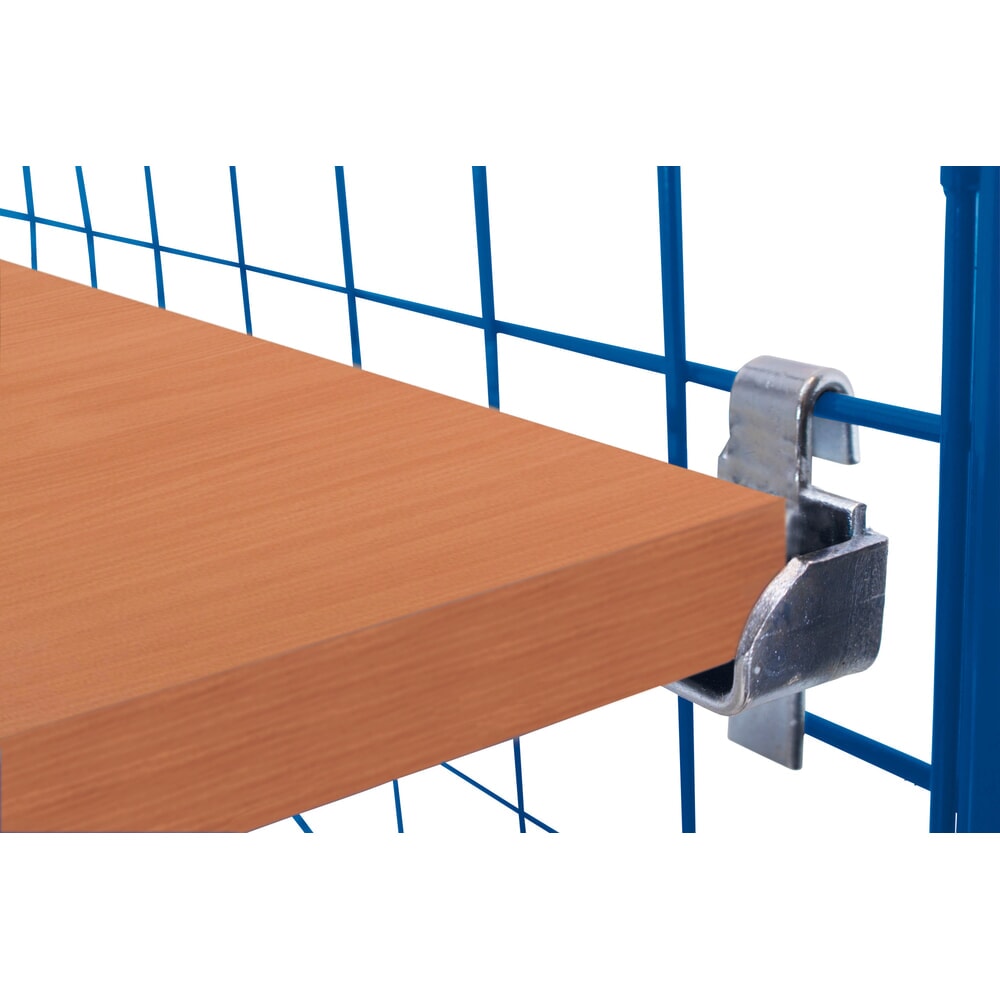 N° de l'image du produit 3 : VARIOfit® Etagenwagen, verschweißte Stahlrohr-Konstruktion, Drahtgitterwände, 4 Etagenböden, HxBxT 1810 mm x 1115 mm x 730 mm, enzianblau