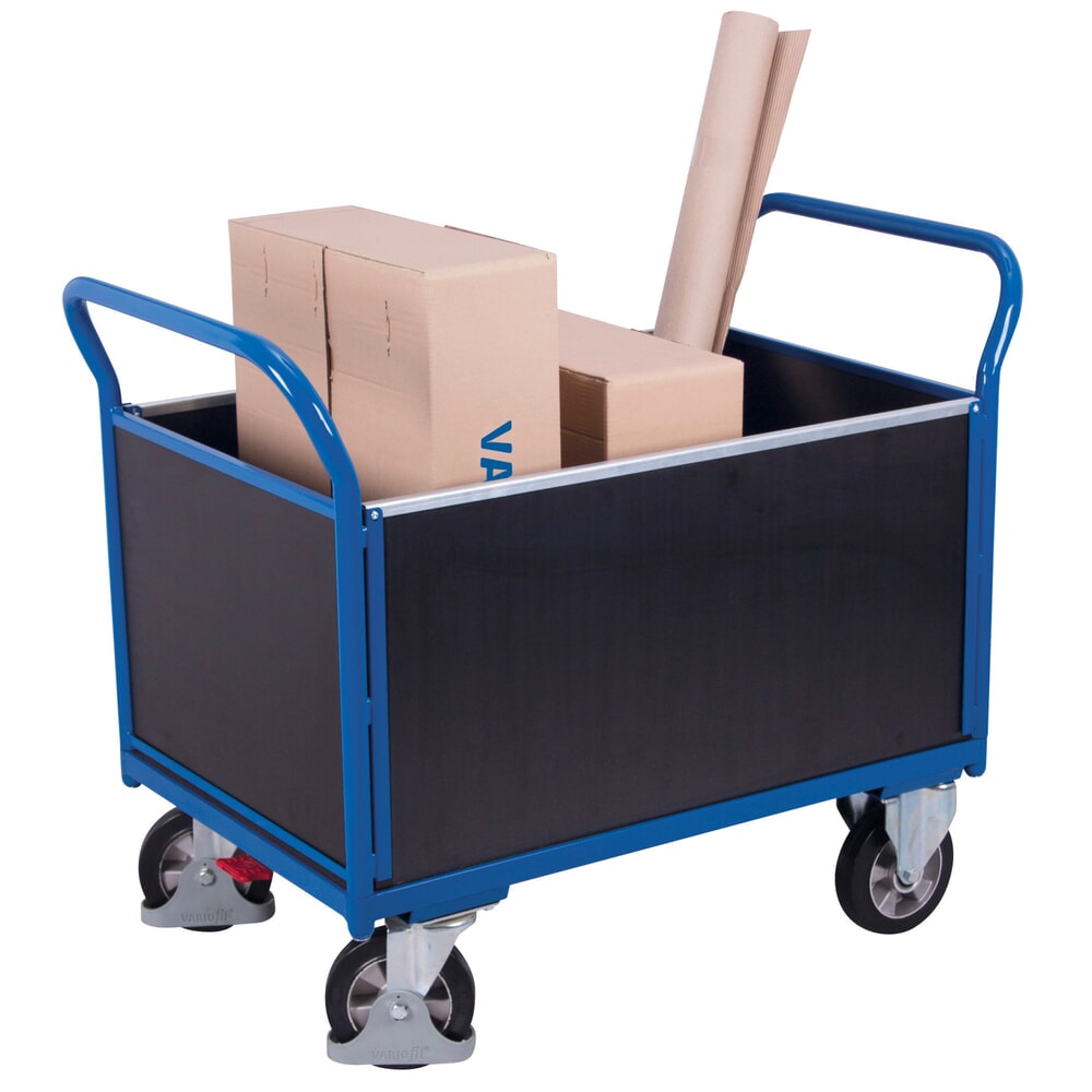 Produktabbildung Nr. 3: VARIOfit® Vierwandwagen, Siebdruckplatte, Tragfähigkeit 1000 kg, HxBxT 1015 mm x 1195 mm x 700 mm, enzianblau