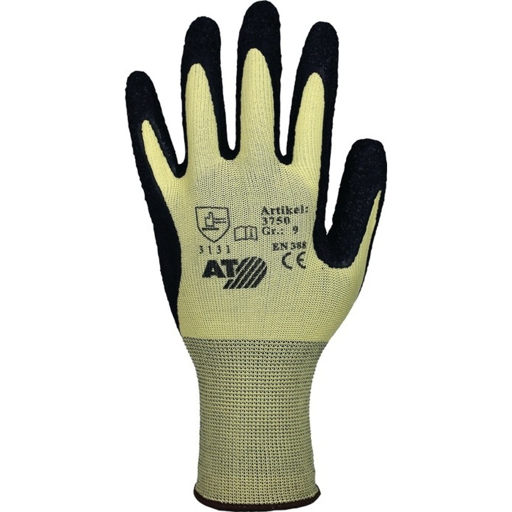 Produktabbildung: ASATEX Handschuhe Gr.9 gelb/schwarz EN 388 PSA