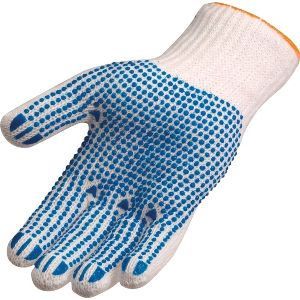 Produktabbildung: AT Handschuhe Gr.9/10 weiss/blau EN 388 PSA