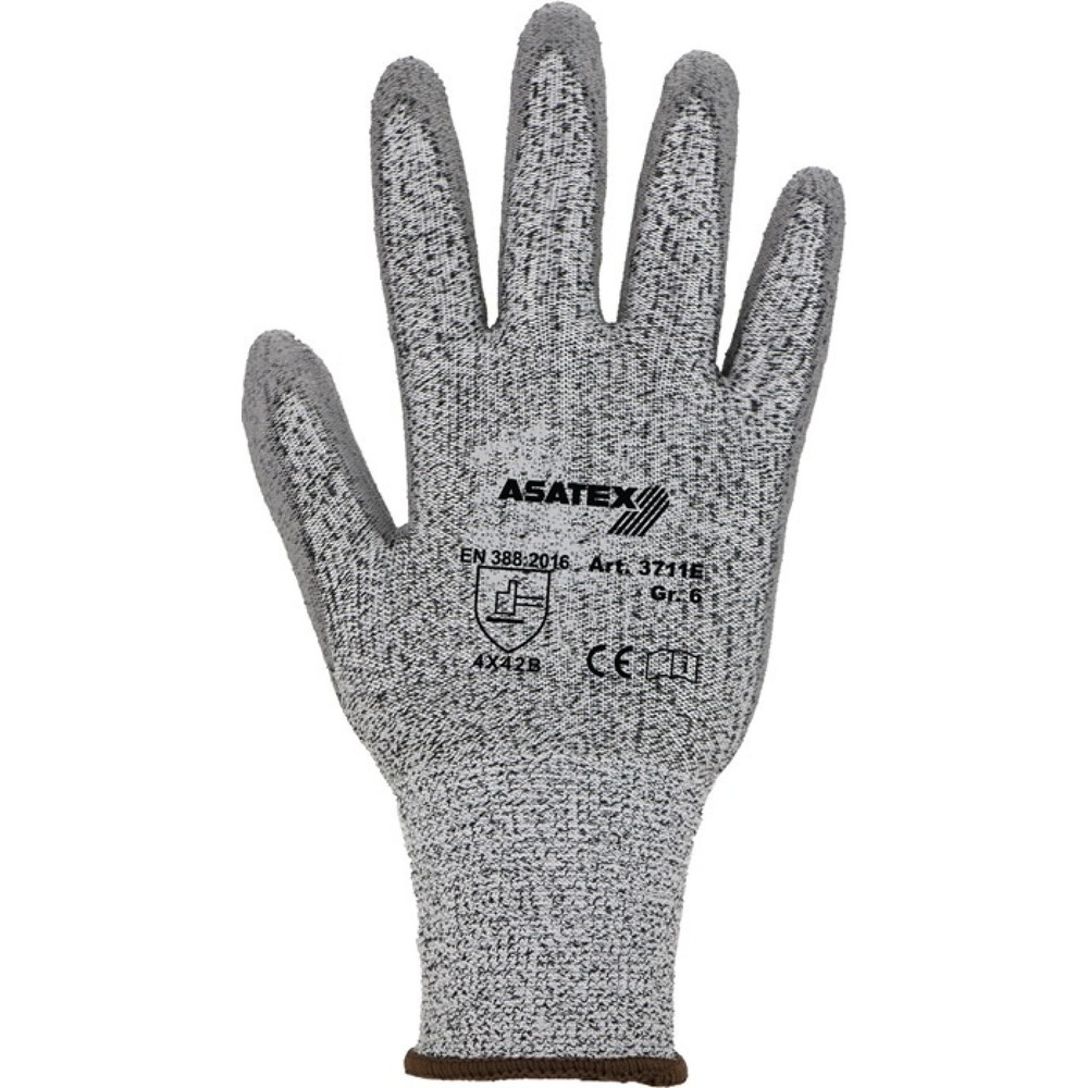 Produktabbildung: ASATEX Schnittschutzhandschuhe, EN 388 PSA-Kategorie II, Grösse 7 grau/grau, 10 Paar