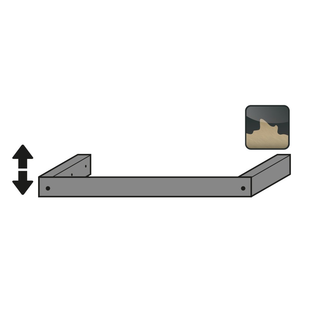 Produktabbildung: Justiervorrichtung inkl. Sockelblende für asecos® Sicherheitsschrank Typ 30, Breite 1.164 mm