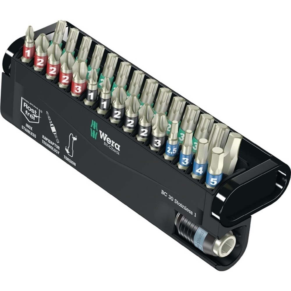 N° de l'image du produit 2 : Assortim. d'embouts en acier inoxydable BC 30 Stainless 1 30 pièces PH/PZD/TX/6