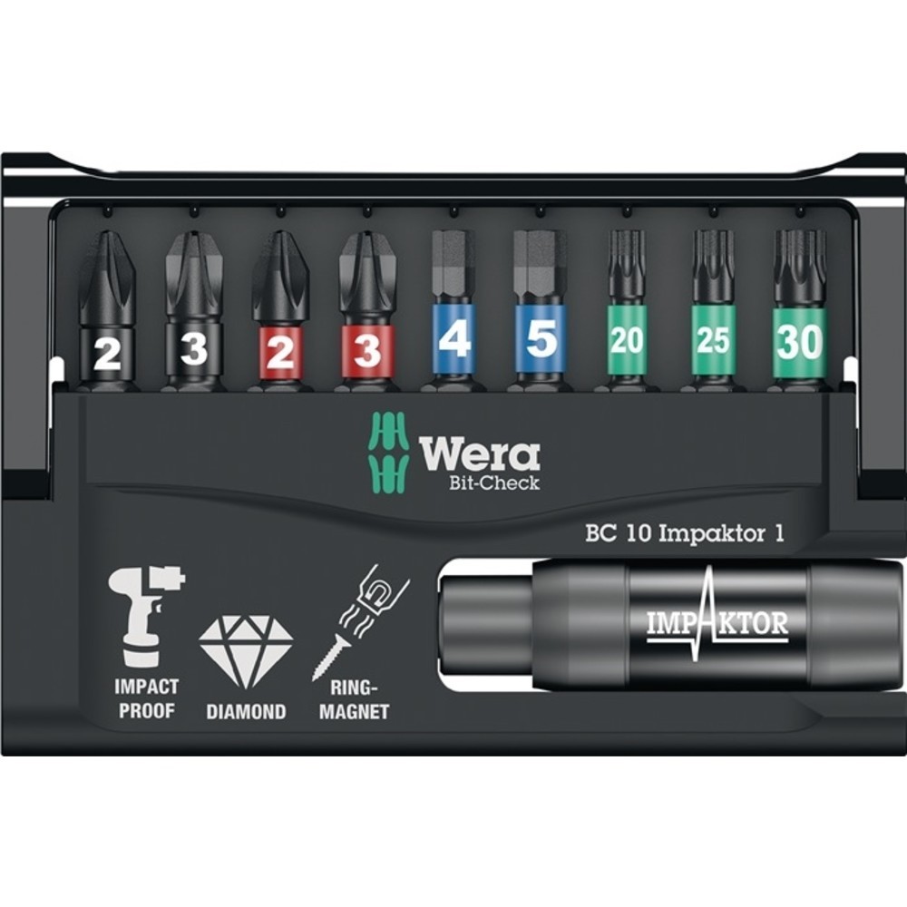 Produktabbildung Nr. 2: Assortiment d'embouts Bit-Check 10 Impaktor 1 10 pièces PH/PZD/T/6pans porte-out
