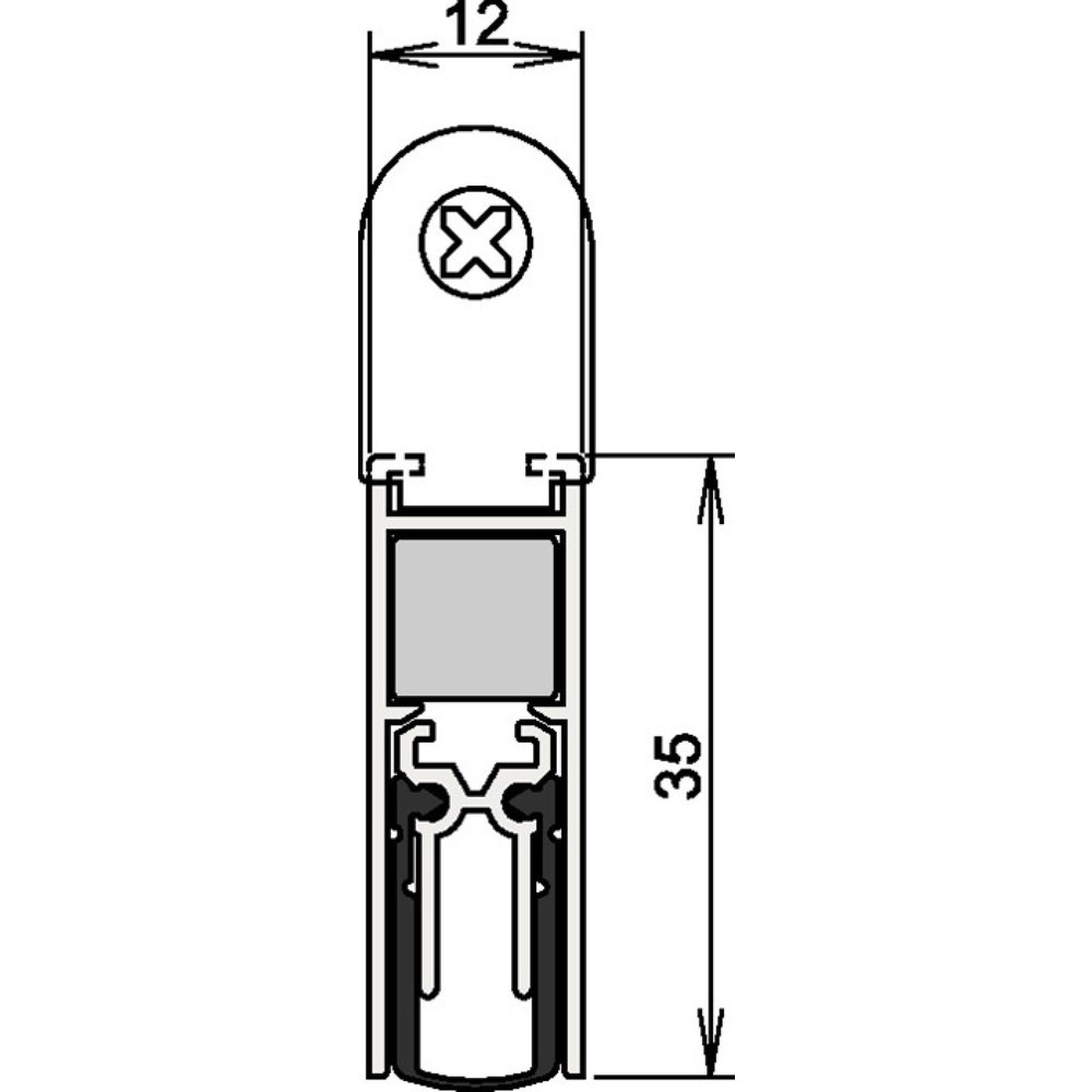 Illustration du produit: ATHMER Türdichtung Doppeldicht® M-12/35 1-393, Aluminium silberfarben eloxiert, 2-seitig Länge 958 mm, Holztüren