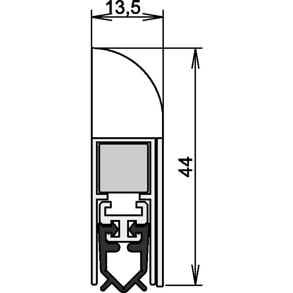 Illustration du produit: ATHMER Türdichtung Wind-Ex 1-310, Aluminium silberfarben eloxiert, 1-seitig Länge 735 mm, Holztüren
