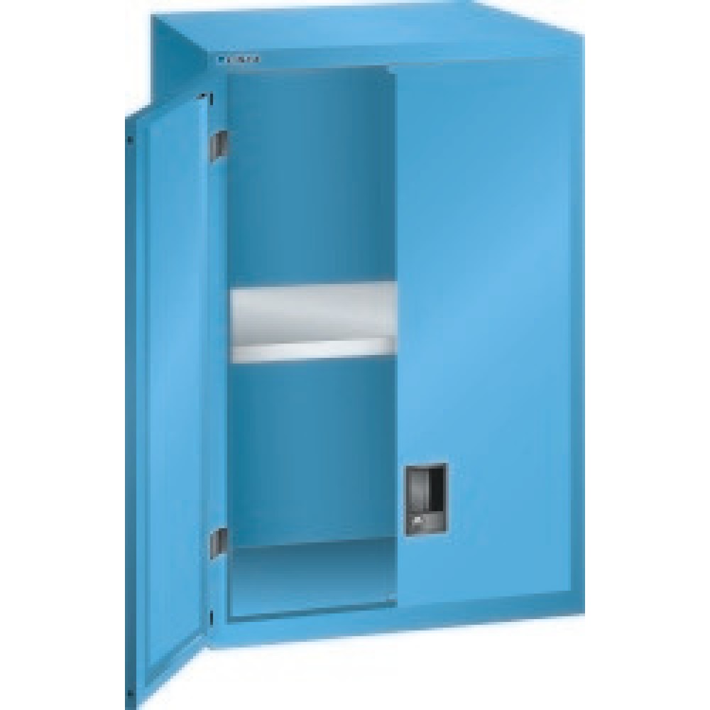 Produktabbildung: Aufsatz-Flügeltürschrank für LISTA Schubladenschrank, HxBxT 1.000 x 717 x 725 mm, lichtblau