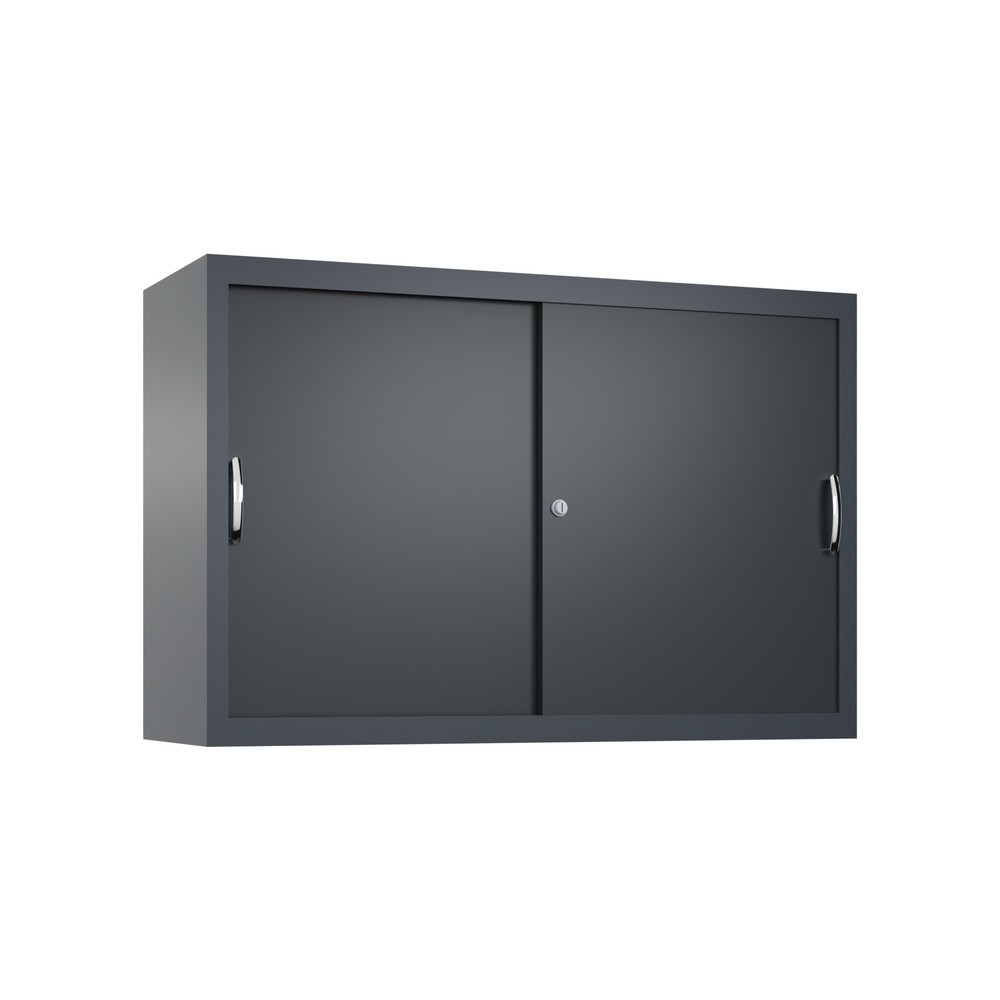 Produktabbildung Nr. 1: Aufsatzschrank für C+P Werkstatt-Schiebetürenschrank, 1 Fachboden, HxBxT 790 x 1.200 x 400 mm, schwarzgrau, anthrazitgrau