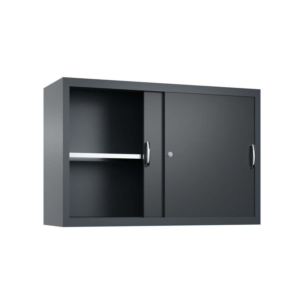 Produktabbildung Nr. 2: Aufsatzschrank für C+P Werkstatt-Schiebetürenschrank, 1 Fachboden, HxBxT 790 x 1.200 x 400 mm, schwarzgrau, anthrazitgrau