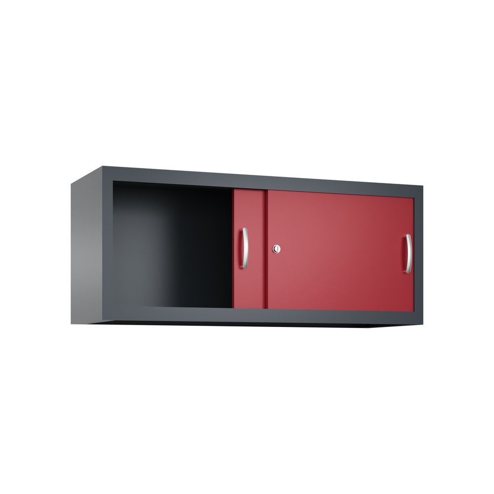 Produktabbildung Nr. 2: Aufsatzschrank für C+P Werkstatt-Schiebetürenschrank, HxBxT 500 x 1.200 x 400 mm, anthrazitgrau, rubinrot