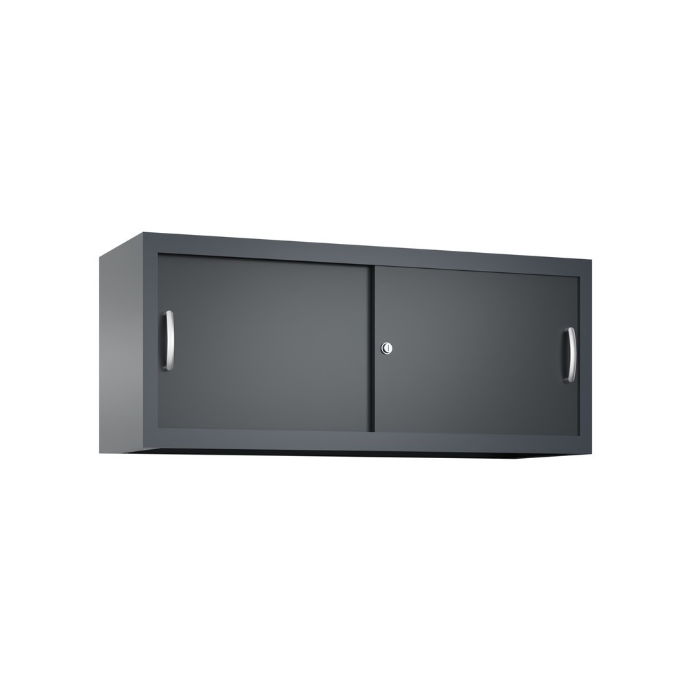 Produktabbildung: Aufsatzschrank für C+P Werkstatt-Schiebetürenschrank, HxBxT 500 x 1.200 x 400 mm, anthrazitgrau, schwarzgrau