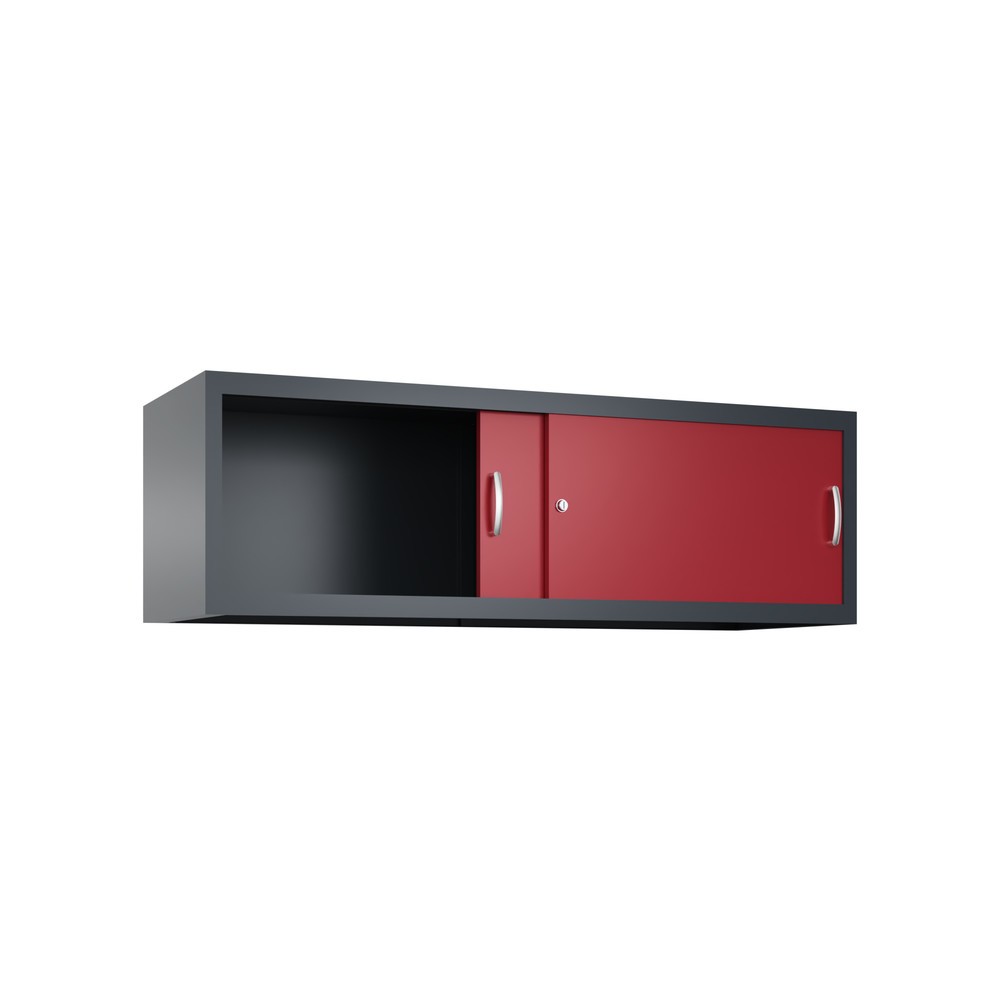 Produktabbildung Nr. 2: Aufsatzschrank für C+P Werkstatt-Schiebetürenschrank, HxBxT 500 x 1.600 x 500 mm, anthrazitgrau, rubinrot