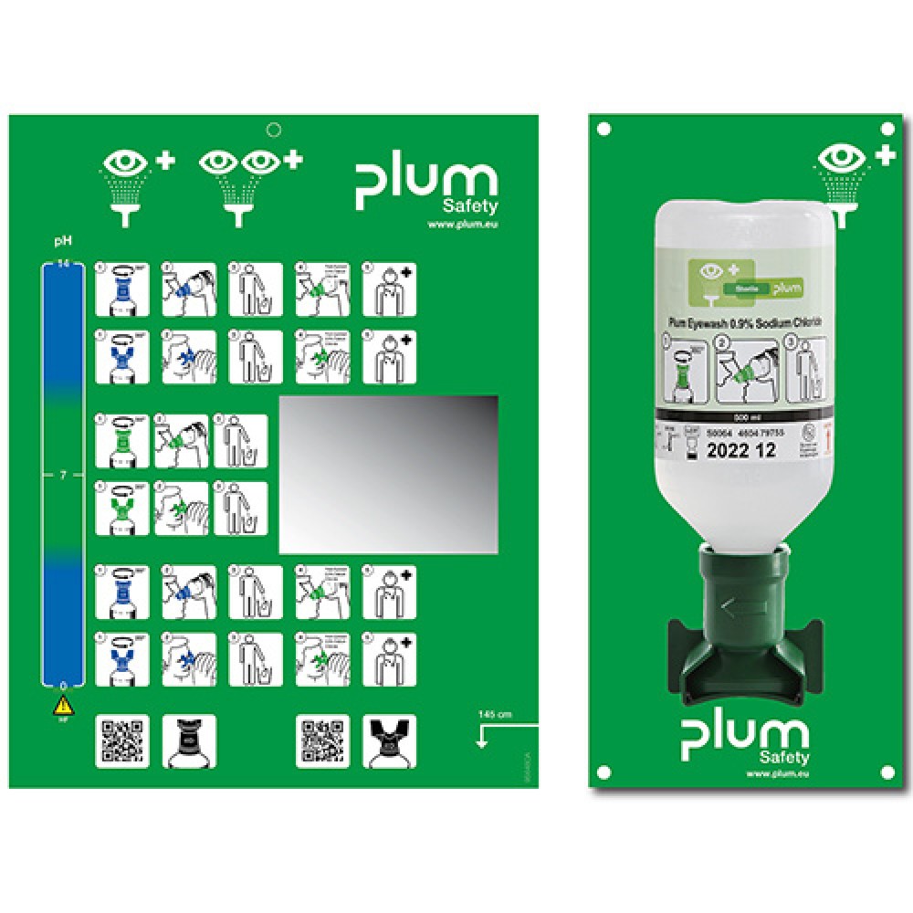 Augenspülstation plum DUO mit Wandhalterung