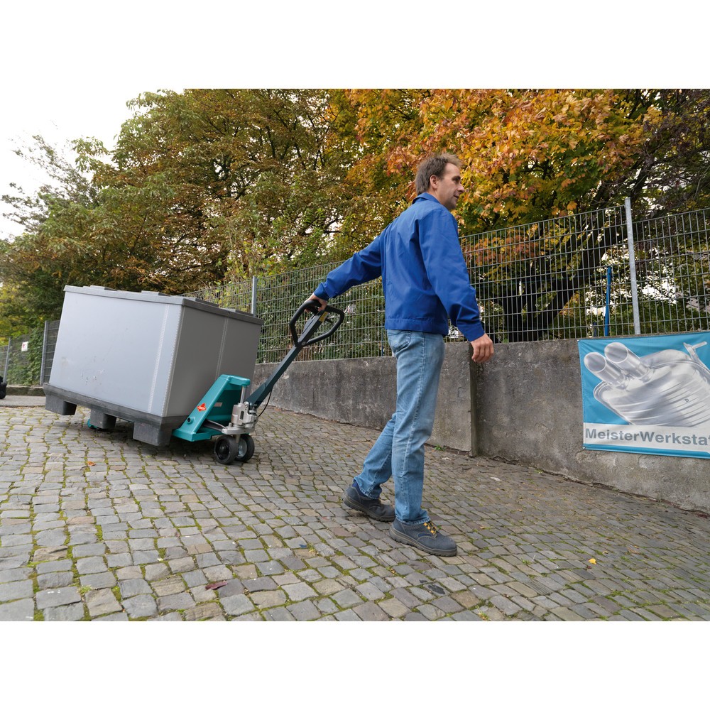 Produktabbildung Nr. 13: Transpalette manuel Ameise® PTM 2.5 avec frein à main, capacité de charge 2 500 kg, longueur des fourches 1 150 mm, caoutchouc plein / polyuréthane, galets tandem