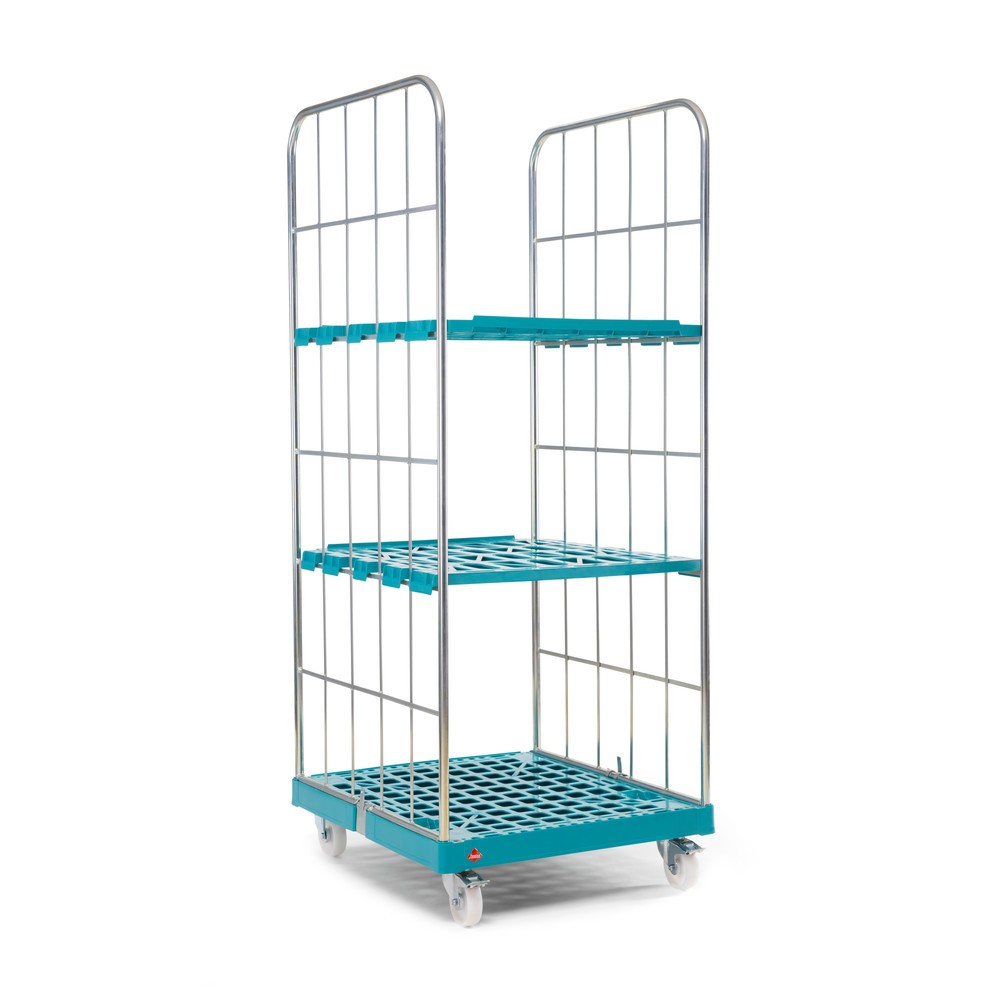 Produktabbildung Nr. 7: Ameise® Bac à roulettes, 2 côtés, à mailles grossières, électro-zingué, plateau à roulettes en plastique, HxlxP 1 830 x 724 x 815 mm