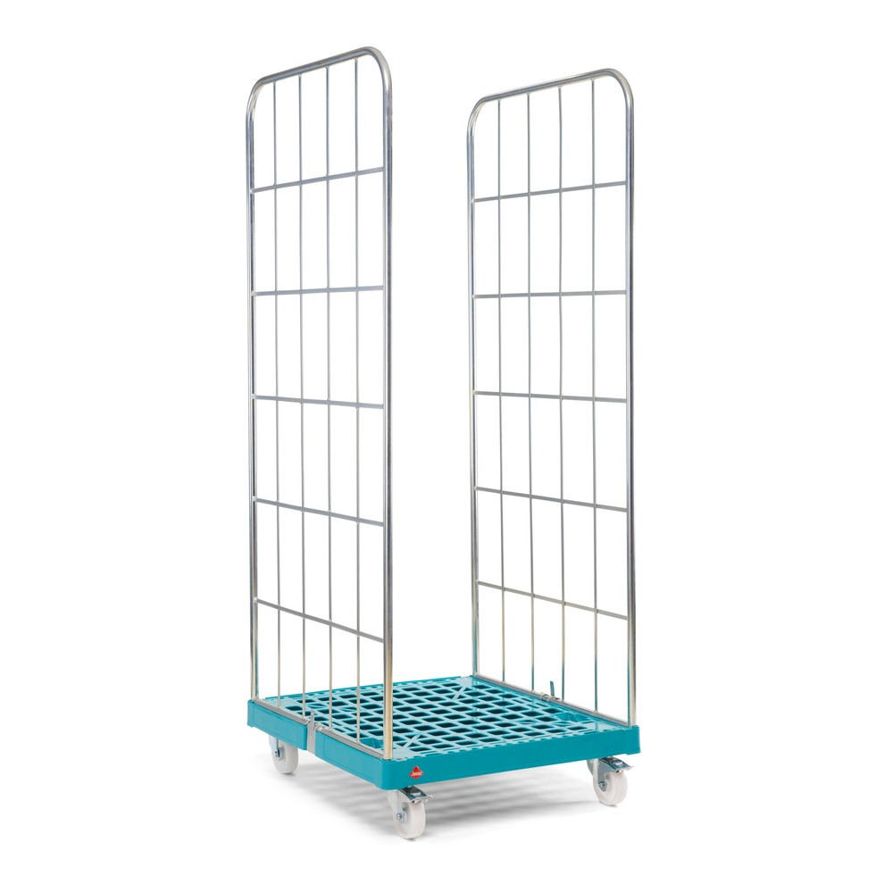 Illustration du produit: Ameise® Bac à roulettes, 2 côtés, à mailles grossières, électro-zingué, plateau à roulettes en plastique, HxlxP 1 640 x 724 x 815 mm