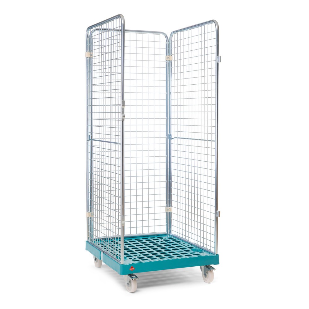 Illustration du produit: Ameise® Bac à roulettes, 3 côtés, à mailles fines, électro-zingué, plateau à roulettes en plastique, HxlxP 1 810 x 724 x 815 mm