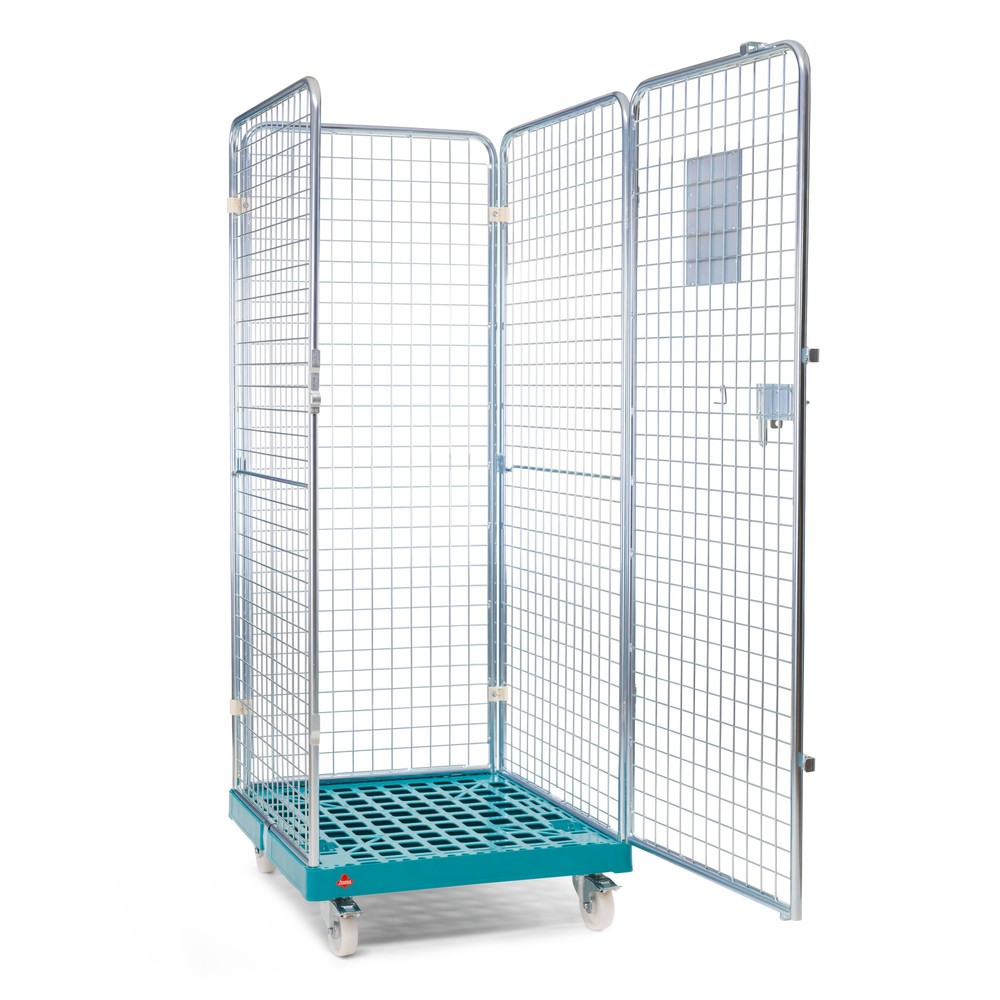 Illustration du produit: Ameise® Bac à roulettes, 4 côtés, à mailles fines, électro-zingué, plateau à roulettes en plastique, HxlxP 1 810 x 724 x 815 mm