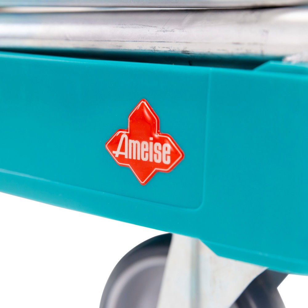 Produktabbildung Nr. 11: Ameise® Bac à roulettes, 4 côtés, à mailles grossières, électro-zingué, plateau à roulettes en plastique, HxlxP 1 830 x 724 x 815 mm, avec paroi avant pivotante d'une seule pièce