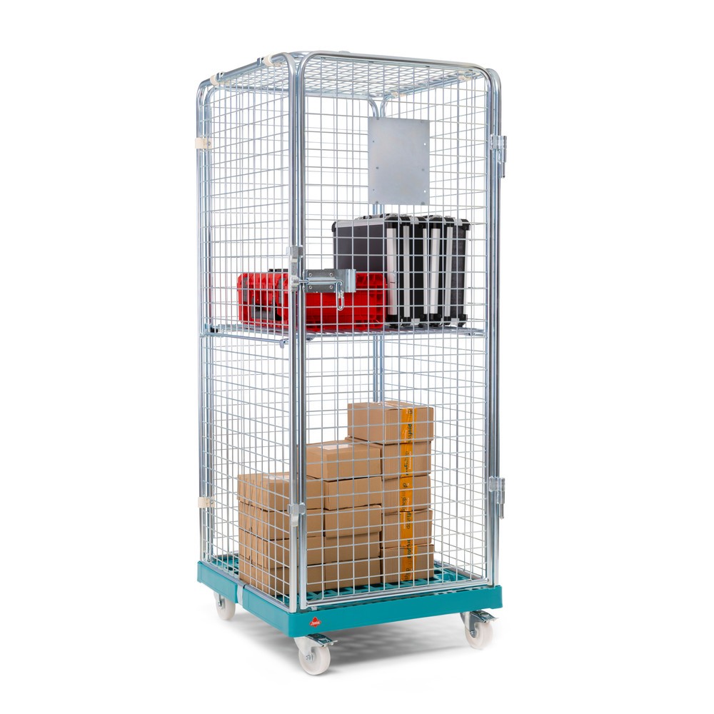 Produktabbildung Nr. 2: Ameise® Bac à roulettes antivol, 5 côtés, électro-zingué, plateau à roulettes en plastique, HxlxP 1 810 x 724 x 815 mm, avec plateau intermédiaire rabattable