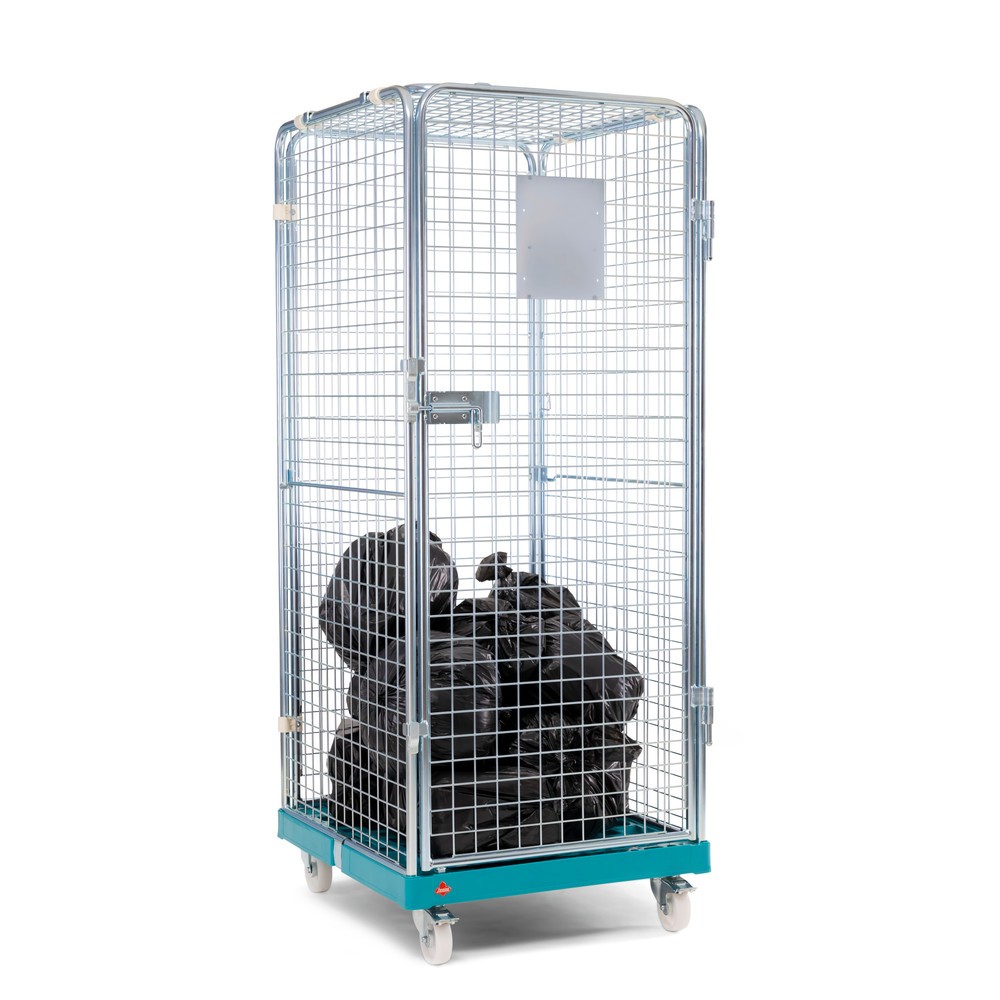 Produktabbildung Nr. 6: Ameise® Bac à roulettes antivol, 5 côtés, électro-zingué, plateau à roulettes en plastique, HxlxP 1 810 x 724 x 815 mm