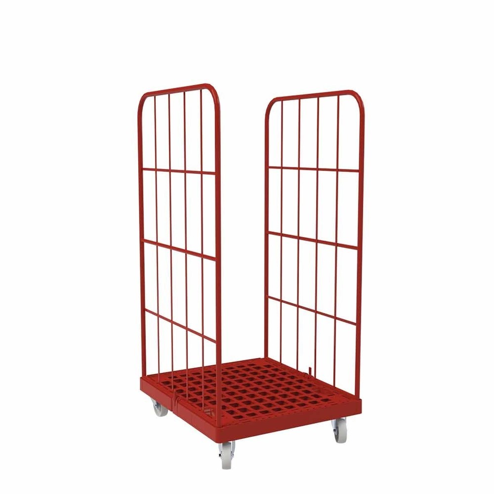 Produktabbildung Nr. 1: Bac à roulettes Classic, 2 côtés, à mailles fines, revêtu par poudrage, plateau à roulettes en plastique, HxlxP 1 550 x 724 x 815 mm, rouge feu