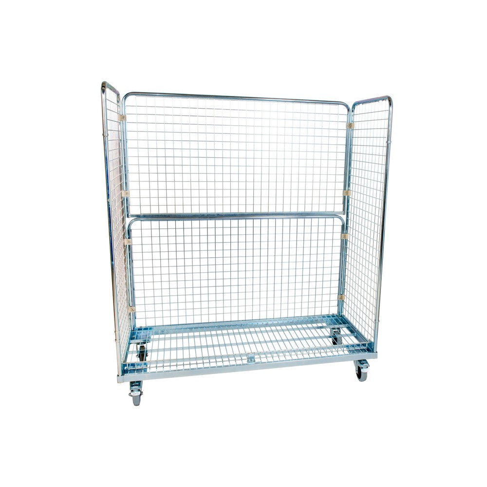 Illustration du produit: Bac à roulettes en métal, 3 côtés, à mailles fines, HxlxP 1 700 x 620 x 1 500 mm