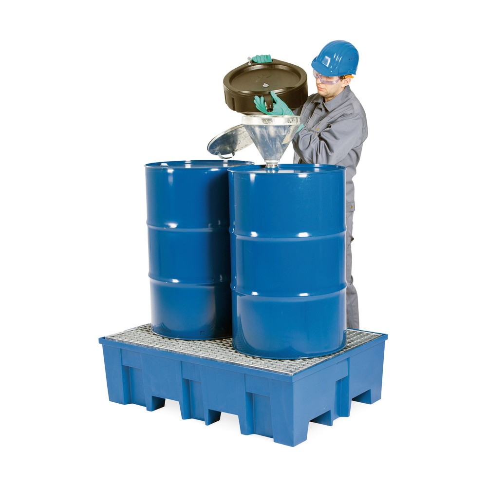 Produktabbildung Nr. 2: Bac collecteur asecos® en PE, 2x 200 l, HxIxP 350 x 865 x 1 245 mm, grille galvanisée