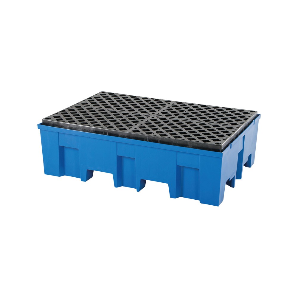 Illustration du produit: Bac collecteur asecos® en PE, 2x 200 l, HxIxP 350 x 865 x 1 245 mm, grille en PE