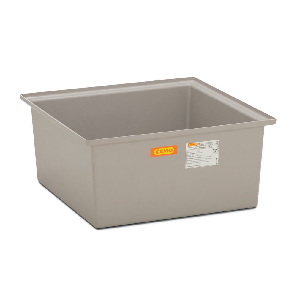 Illustration du produit: Bac de rétention CEMO en PRV, HxlxP 390 x 850 x 850 mm