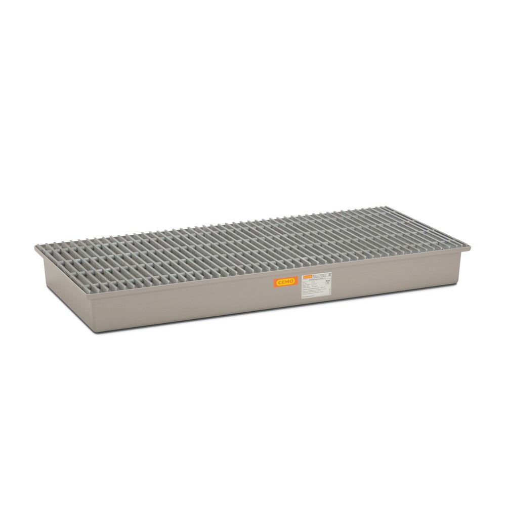 Illustration du produit: Bac de rétention CEMO en PRV, HxlxP 200 x 850 x 1 880 mm, caillebotis grille en PRV
