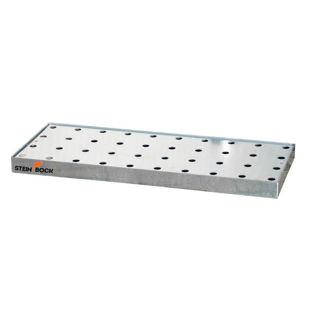 Produktabbildung Nr. 1: Bac pour petits bidons Steinbock®, en acier, galvanisé, HxlxP 60 x 370 x 940 mm, contenance 11 litres, grille en tôle perforée y compris