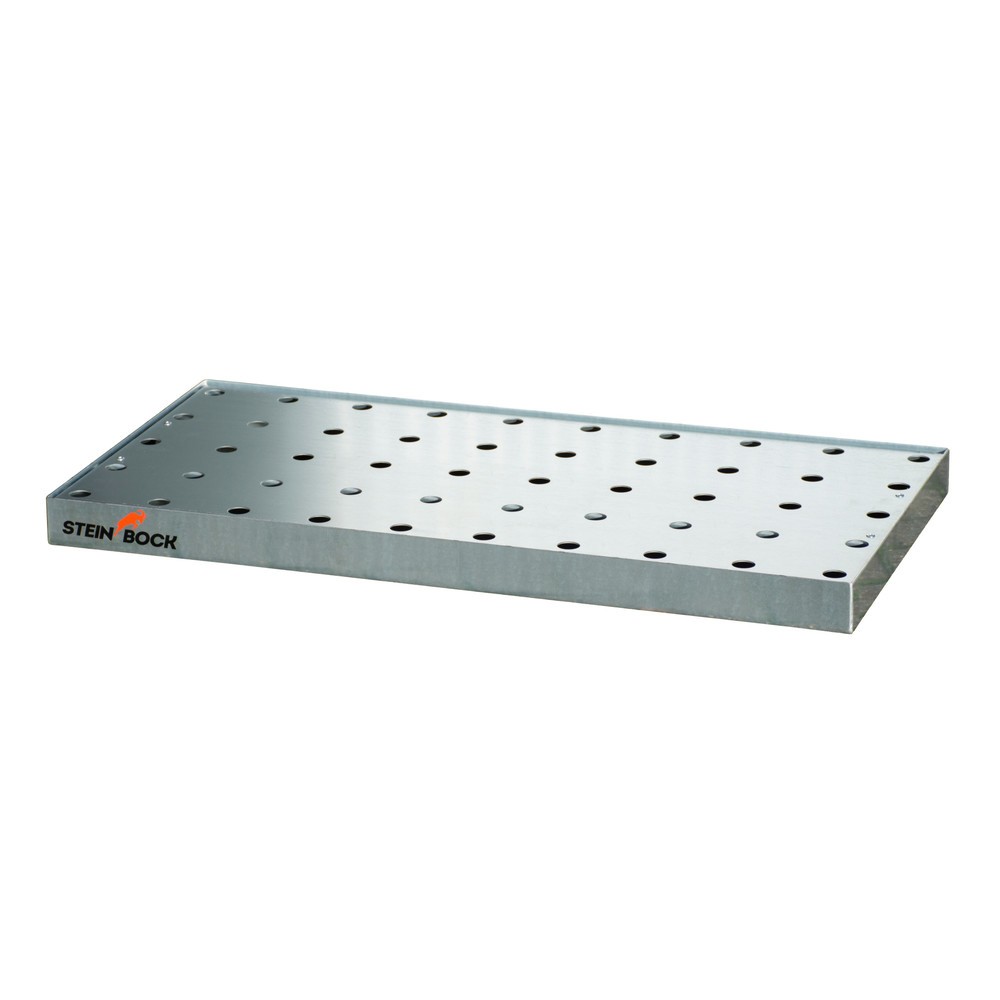 Produktabbildung Nr. 1: Bac pour petits bidons Steinbock®, en acier, galvanisé, HxlxP 60 x 470 x 940 mm, contenance 15 litres, grille en tôle perforée y compris
