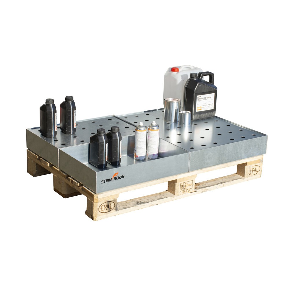 Produktabbildung Nr. 2: Bac de rétention pour petits bidons, en acier, pour palettes, HxlxP 120 x 400 x 600 mm