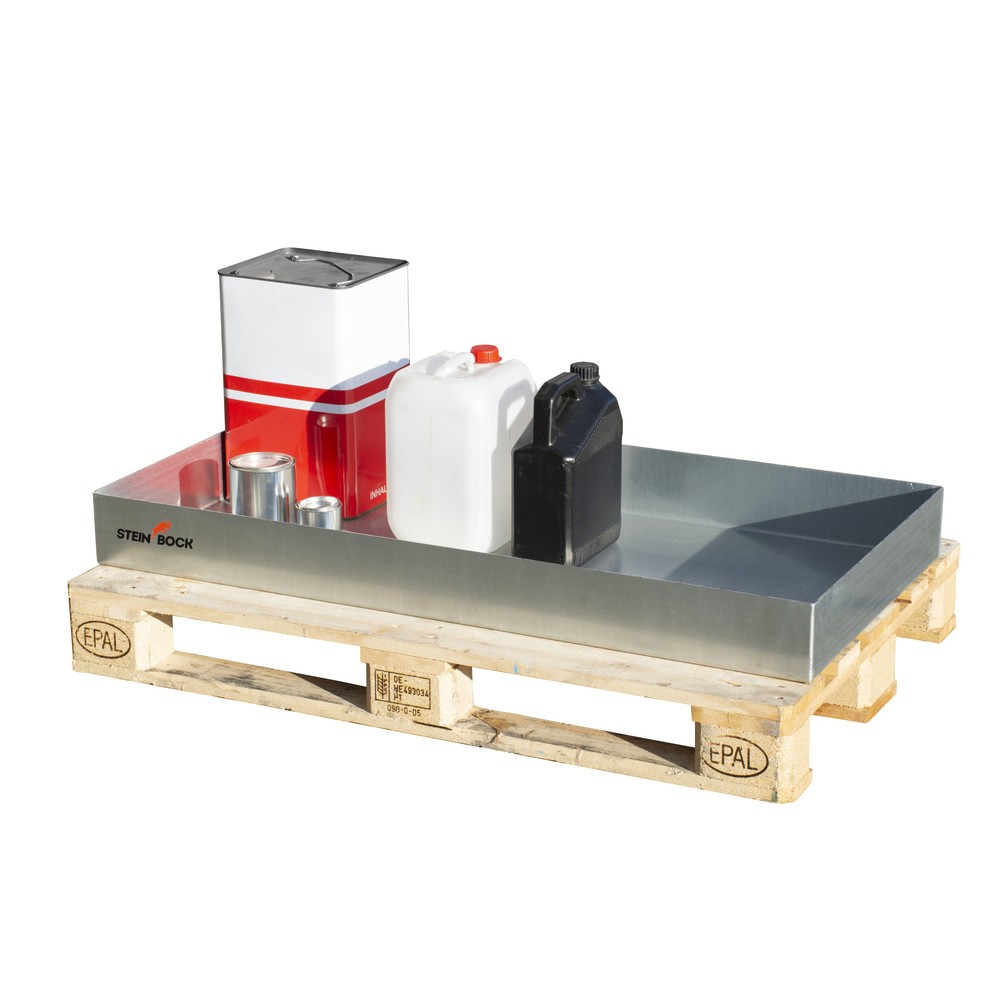 Produktabbildung Nr. 2: Bac de rétention pour petits bidons, en acier, pour palettes, HxlxP 100 x 800 x 1 200 mm