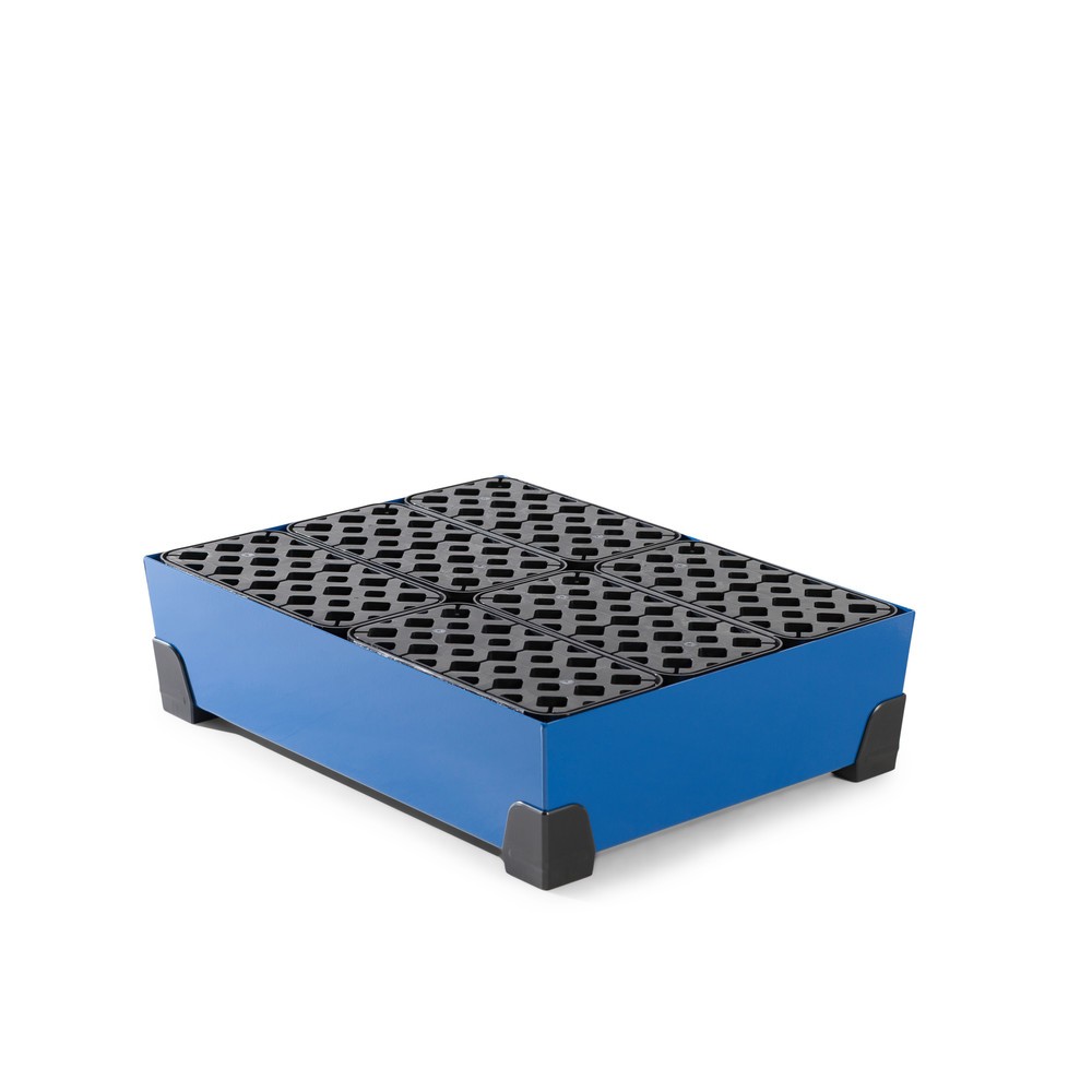 Illustration du produit: Cuve à petits contenants en acier, hauteur 200 mm, contenance 65 l, avec caillebotis grille PE