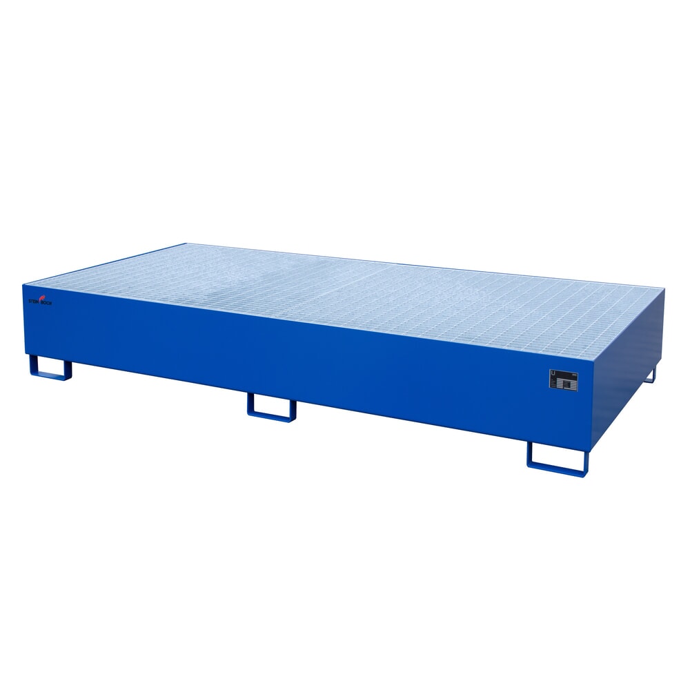 Produktabbildung Nr. 1: Bac de rétention Steinbock® en acier pour 2 cuves KTC/IBC, bleu