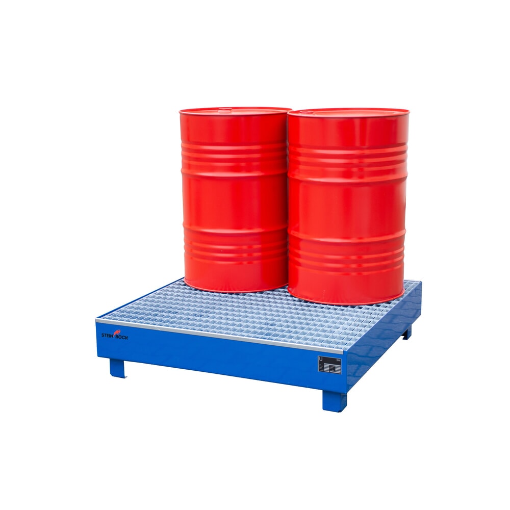 Produktabbildung Nr. 6: Bac collecteur Steinbock®, 4x 200 l, H x l x P 285 x 1 200 x 1 200 mm, avec caillebotis, bleu