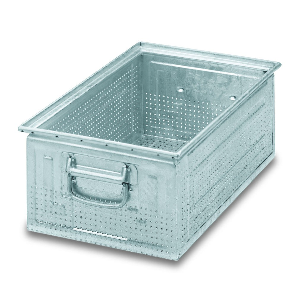 Produktabbildung Nr. 1: Bac empilable en tôle d’acier, avec perforation fine Ø 3 mm, H x l x p 200 x 300 x 200 mm