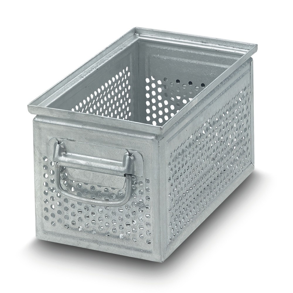Illustration du produit: Bac empilable en tôle d’acier, avec perforation grossière Ø 7 mm, H x l x p 150 x 300 x 200 mm