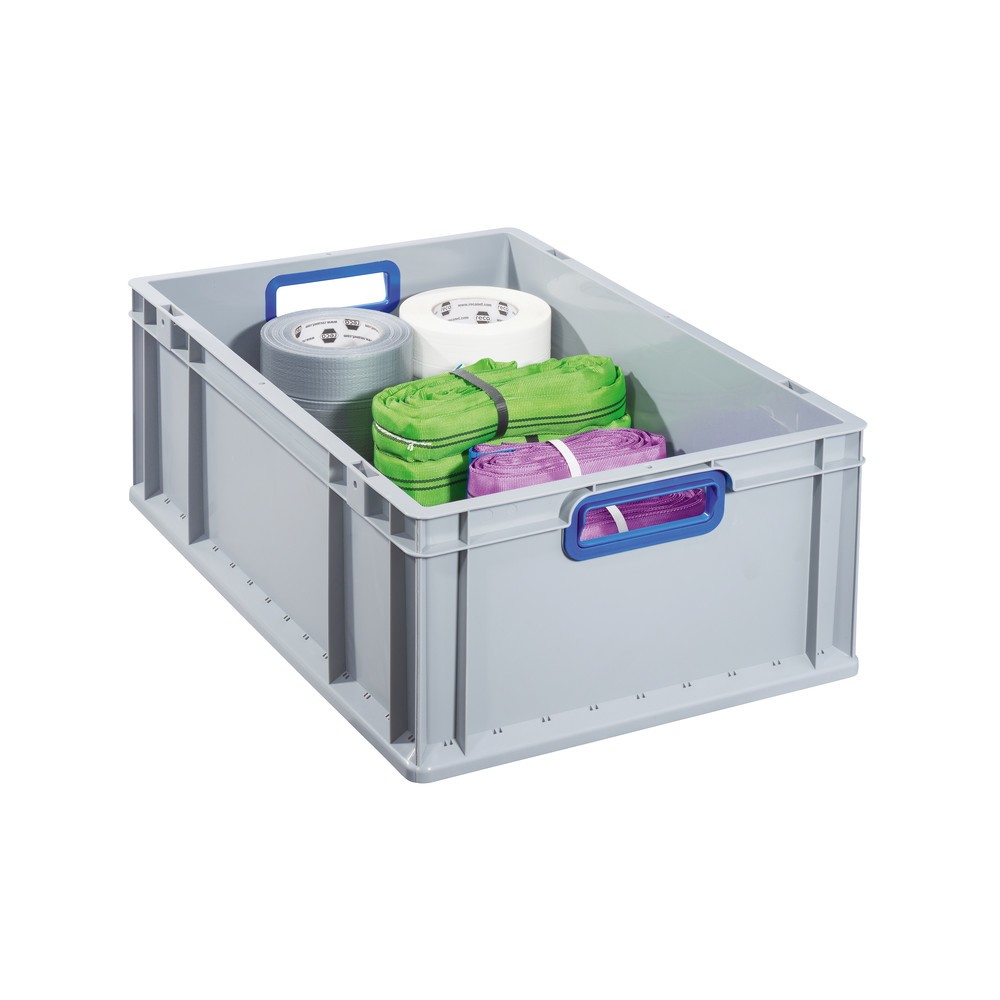 Produktabbildung Nr. 3: Bac empilable norme Europe, avec ouvertures bleues en guise de poignées, 44 litres