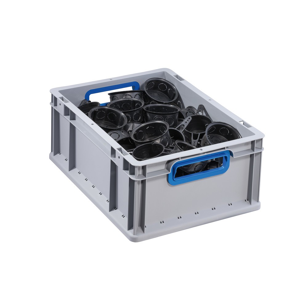 Produktabbildung Nr. 3: Bac empilable norme Europe, avec ouvertures bleues en guise de poignées, 16 litres