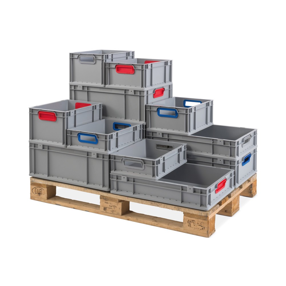 Produktabbildung Nr. 2: Bac empilable norme Europe, avec ouvertures bleues en guise de poignées, 20 litres