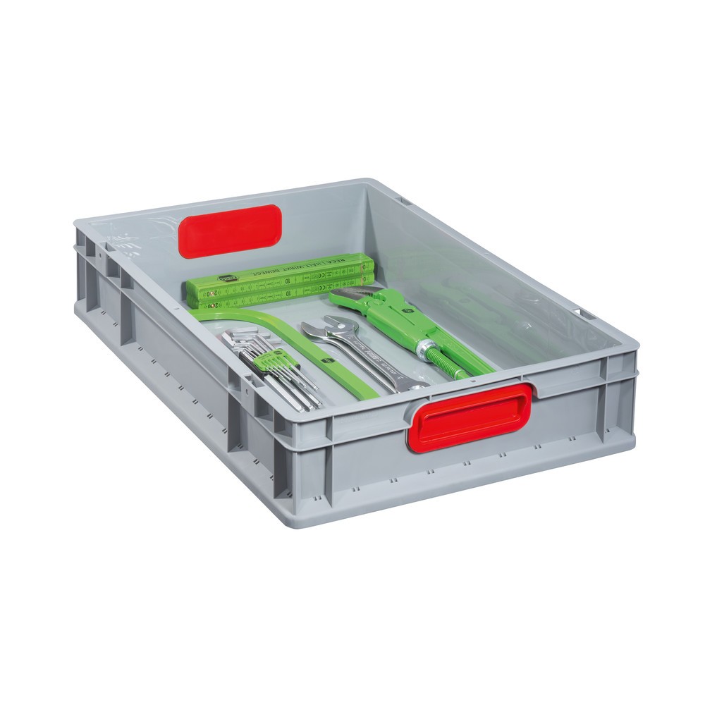 Produktabbildung Nr. 3: Bac empilable norme Europe, avec poignées rouges encastrées, 23 litres