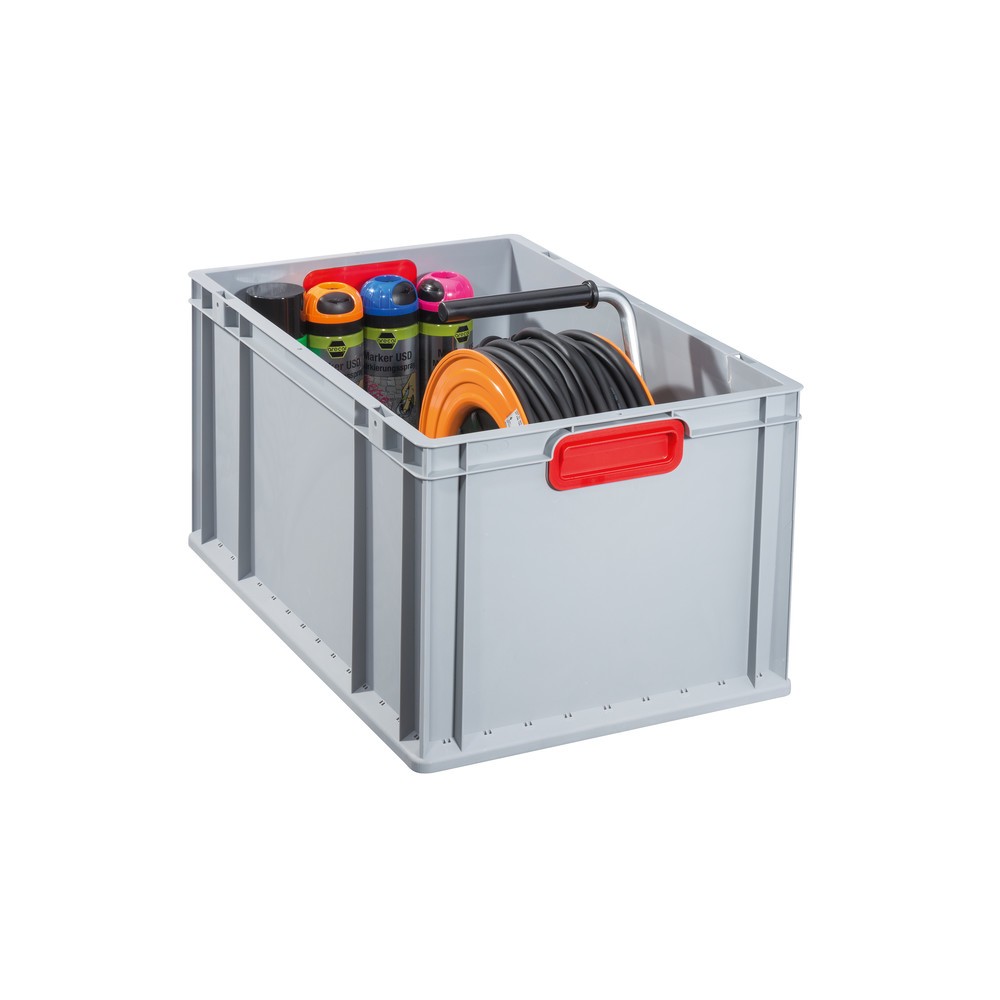 Produktabbildung Nr. 3: Bac empilable norme Europe, avec poignées rouges encastrées, 65 litres