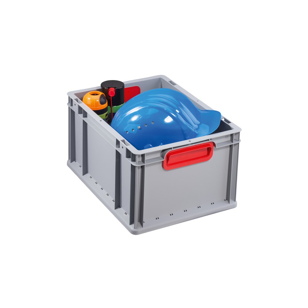 Produktabbildung Nr. 3: Bac empilable norme Europe, avec poignées rouges encastrées, 20 litres