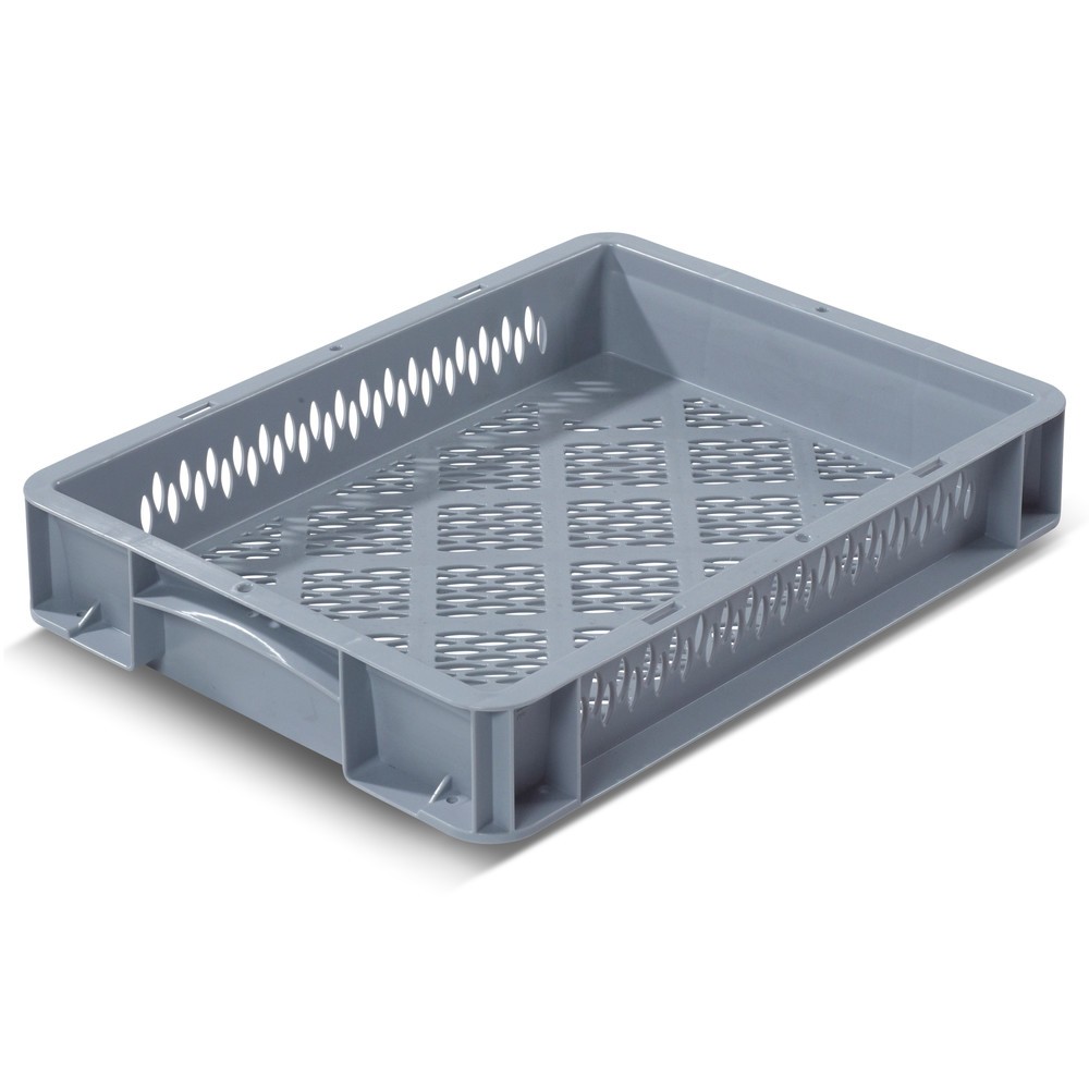Illustration du produit: Bac Euro empilable BASIC, parois + fond perforés, 6,4 litres
