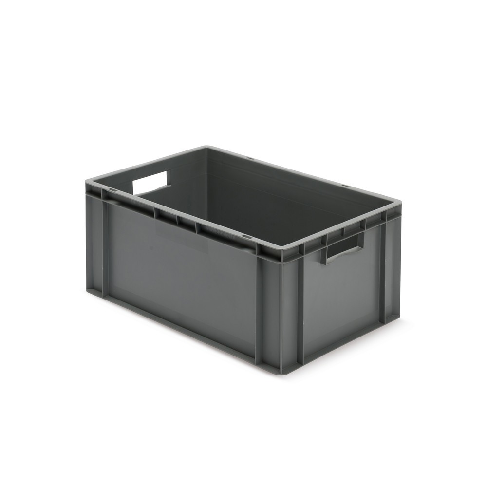 Illustration du produit: Bac Euro empilable, parois + fond fermés, 51 litres, gris, poignées