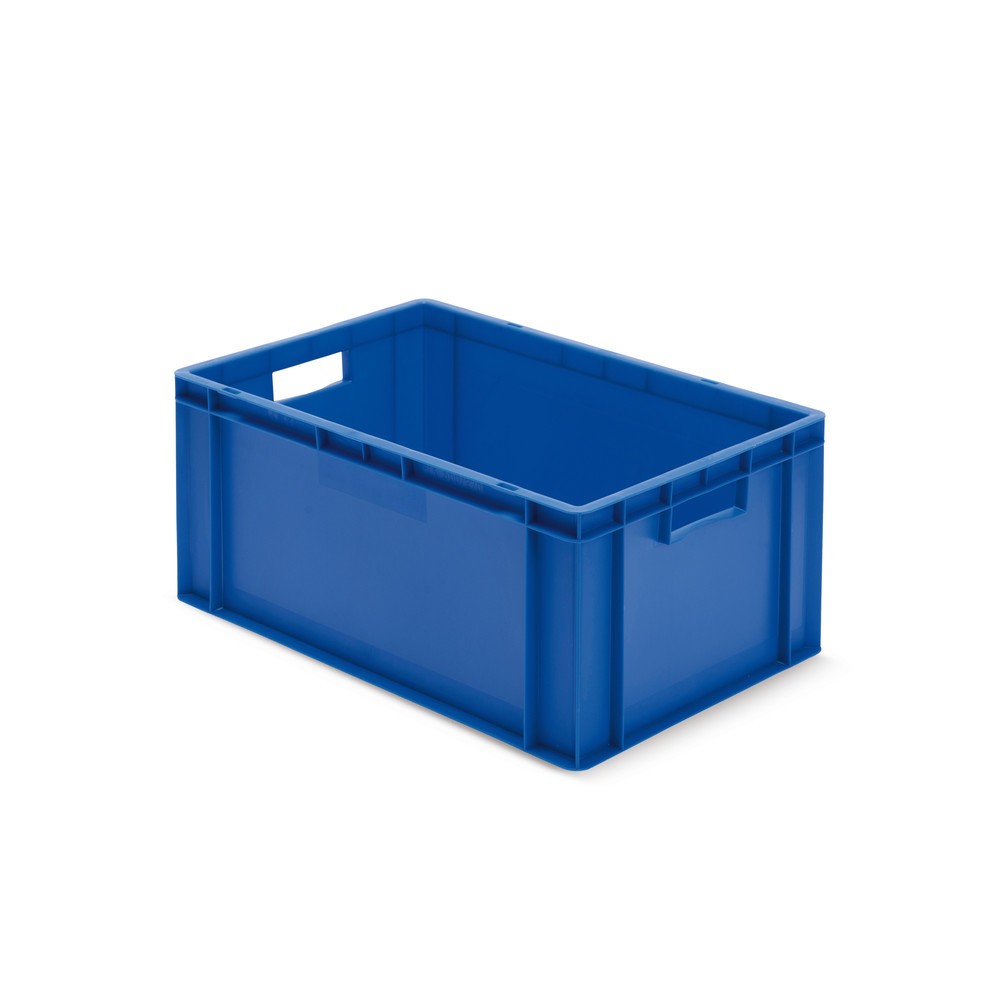 Illustration du produit: Bac Euro empilable, parois + fond fermés, 51 litres, bleu, poignées